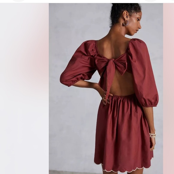 NWT $160 ANTHROPOLOGIE | Forever That Girl Scallop Mini Dress M - Picture 3 of 10